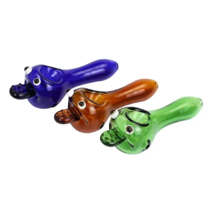 Picture of Cookie Monster Glass Hand Pipe With Glass Bowl Smoking Tobacco Pipe