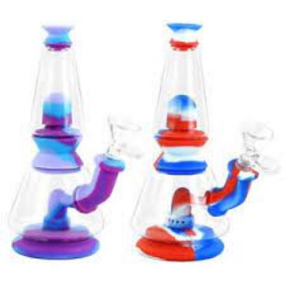 Picture of Silicone Double Chamber Glass Bong