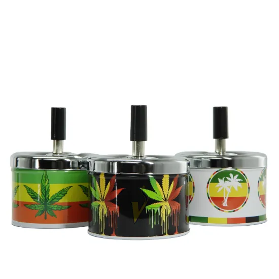 Picture of Rasta Down Spinning Metal Ashtray Display 6CT